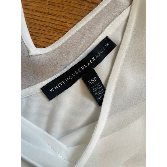 White House Black Market white camisole shirt with attached tank underneath - Picture 3 of 8